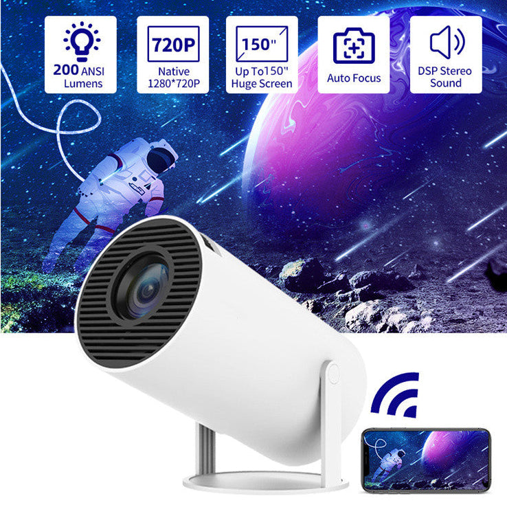 Portable Projector Small Straight Projector for Home Use 180 Degrees Projection Angle Automatic Focus Home Video Projector